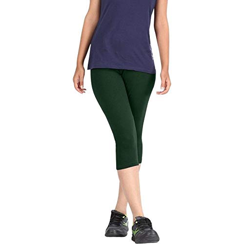FEELBLUE Women’s Cotton Casual/Gym/Sports 3/4th Capri, Free Size