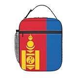 Qwvbn Praktische isolierte Lunchtasche mit mongolischer Flagge, wiederverwendbar, geeignet für Arbeit, Reisen, Picknicks, Büro usw.