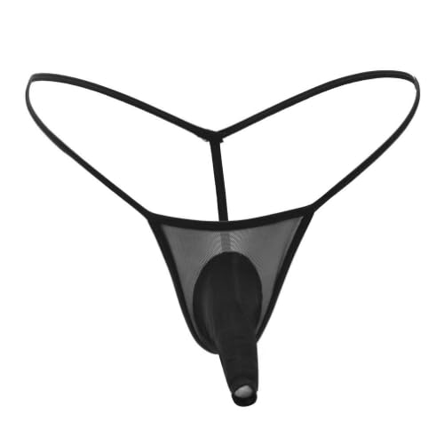 Sexy Masturbation Tube Thong for Men Holeless Elephant Nose Thong Low Rise Penis G-String Underwear Honeymoon