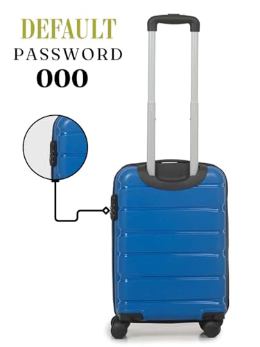 Image of Teakwood Leathers Unisex Trolley Bag, Hard Cabin with Zipper Closure, Adjustable Push Button & Cross Side Strap, Lock System 360 Degree (S, Royal Blue)