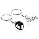 Nogeqi 2 Stück Motorrad Schlüsselanhänger Moped 3D Mini Motorradhelm Schlüsselanhänger Motorrad Geschenke für Motorradfahrer, Auto Keychain Anhänger Deko Moped Zubehör Geburtstag Weihnachten Geschenk