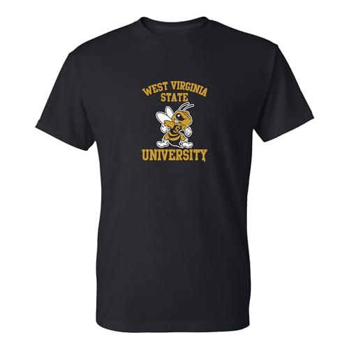 UGP Campus Apparel AS1008 - West Virginia State University Yellow Jackets Arch Logo - Sports Team T Shirt - Medium - Black