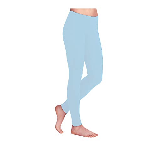 Missloved Plain Stretchy Viscose Lycra Leggings - M/L to fit UK 12-14 - Sky Blue