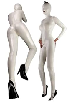 Amazon.co.jp: 全身ラテックスラバーホワイトキャットスーツ