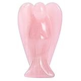 Nobranded Rose Quartz Crystal Angel Figurine Peace Angel Statue Angel Healing Statue Pocket Guardian