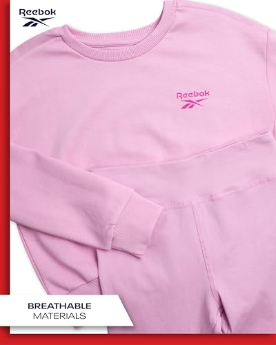 Reebok Girls Pants Set - 2 Piece Lightweight Long Sleeve Shirt and Girls Leggings Outfit - Breathable Athletic Outfits3
