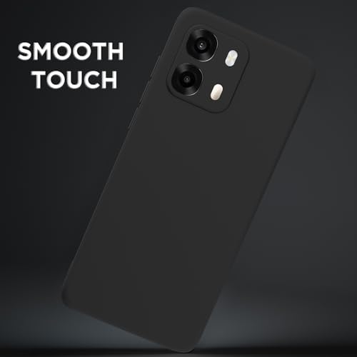 Image of Outlouders Back Cover for Oppo A6 Pro 5G | Camera Protection | Durable Soft Matte Silicone Bumper Case (Black)