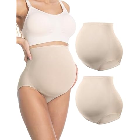 HOFISH Maternity Support Underwear for Women No Show Seamless Pregnancy Compression Shapewear Over Bump Cover