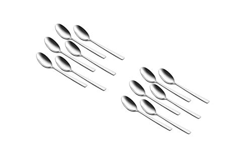 ROYAL AAKRITI Stainless Steel Heavy Gauge Tea Spoon/Flatware/Table Ware Set of 12 (SOVER Design WHICH is Match with Any Type of Set)