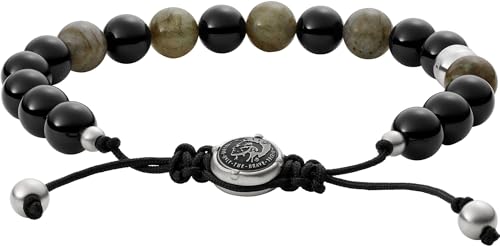 Diesel Armband Für Männer Perlen, L 165mm-250mm X B 8mm X H 8mm Schwarzes Halbedelsteinarmband, DX1325040 – Ansicht 3