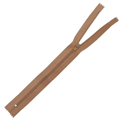 Image of Mandala Crafts 85 PCs Tan Assorted Lengths Nylon Zippers for Sewing