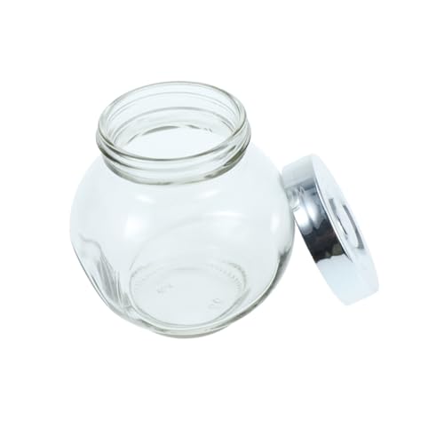 SOLUSTRE 1Pc Transparent Round Glass Seasoning Bottle Portable Condiment Container for Kitchen Outdoor Use Food Grade Design for Coarse Spices Easy Cleaning