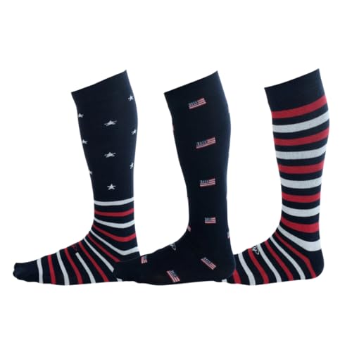 Pierre Henry Over the Calf Socks for Men (3 pairs) | Cotton Over the Calf Dress Socks | Long Socks Designed to Stay up 12+ hr