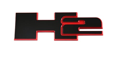 Image of 1pc H2 Rear Liftgate Door Nameplate 3D Badge Emblems Replacement for 2003-2009 Hummer H2 (Redline)