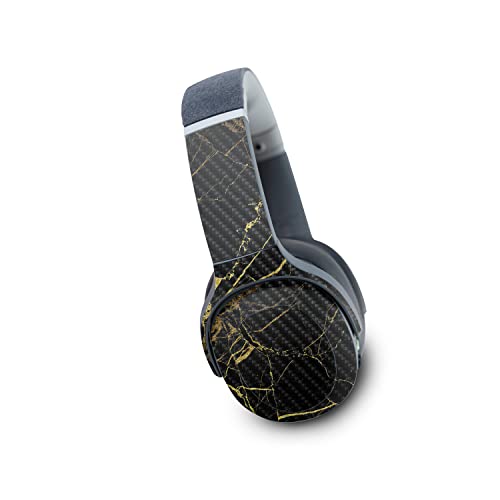 Image of MightySkins Carbon Fiber Skin Compatible with Skullcandy Crusher Evo Wireless - Black Gold Marble | Protective, Durable Textured Carbon Fiber Finish | Easy to Apply