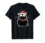 Nastrovje Potsdam Weihnachtsbaum, Christmas, Katze, Weihnachten, Geschenke T-Shirt, Unisex Erwachsene, Schwarz, S, Cartoon, Kurzarm, T-Shirt