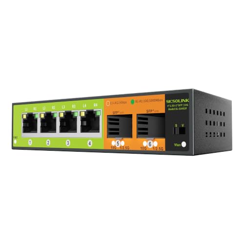 Image of 6 Port 2.5G SFP+ Ethernet Switch, 2x10G SFP+ Slots, 4x2.5G RJ45