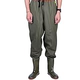 ForceRoute Vadeador para Hombre,Vadeador de Pesca con Botas,vadeadores de Pecho para Pesca,Antiarañazos,Adecuado para diversas Actividades como Pesca,Limpieza de estanques y Deportes acuáticos