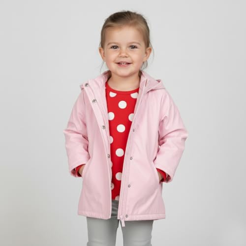 Image of Hunter Clothes Girls - Plush Lined Waterproof Rain Jacket with Hood | Lightweight Windbreaker Coat for Girls Sizes (2T-12)