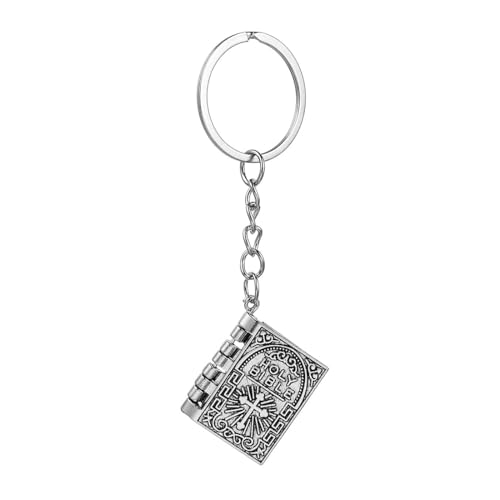 Caiyao Holy Bible Book Keychain metal Openable Prayer Bible Verse