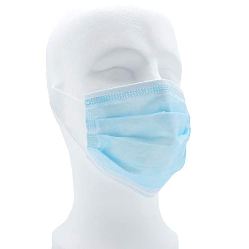 3-lagige Mund-Nasen-Einwegmaske mit flexiblem Nasenbügel und Ohrschlaufe - 1 Packung a 50 Stück