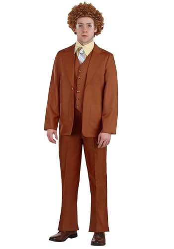 Mens Napoleon Dynamite Costume Suit with Jacket Pants Dickie Tie Glasses & Wig - Movie Character Halloween Outfit X-Large