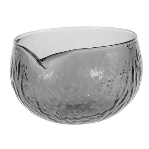 Ciieeo Glass Matcha Bowl with Spout Japanese Tea Cup Tea Brewing Cup Spout Textured