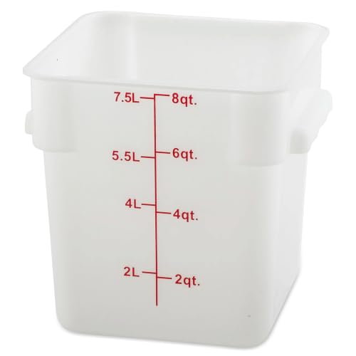 Winco 8 qt White Square Plastic Storage...