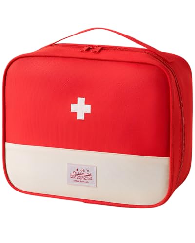 JUKOTA 1 Piezas Botiquín Primeros Auxilios - Impermeable Gran Capacidad botiquín médico Portátil - para Casa/Camping/Viajes (Rojo)
