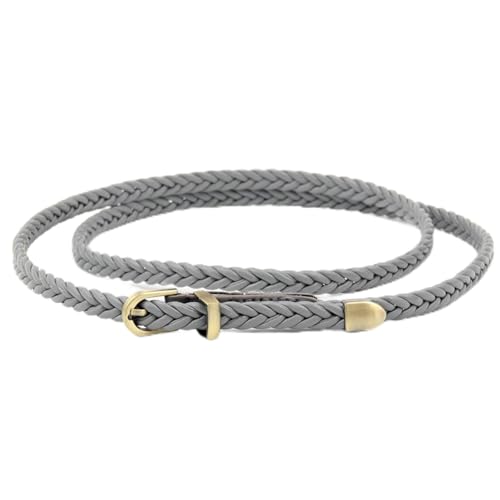 Ceinture tissée main femme au style rétro avec boucle ardillon et corde fine