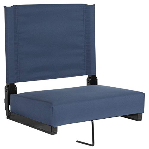 Flash Furniture Grandstand Comfort Seats by Flash with Ultra-Padded Seat in Navy Blue