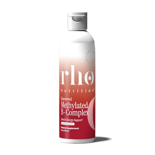 Rho Nutrition Liposomal Methylated Vitamin B Complex Ultra High Absorption Liquid Active B Vitamins with L-Methylfolate & B12 Supports Energy Mood Stress Nervous System & Cellular Health