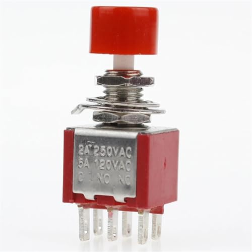 Interruptor de palanca momentáneo DS-622 C-NO-NC de 6 pines y 6mm mini pulsador 250VAC 5 uds