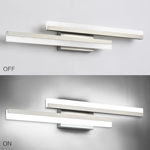 Image of PRESDE 24 Inch LED Vanity Light Brushed Nickel Bathroom Light Fixtures Over Mirror Modern Bath Lighting Bar 5CCT
