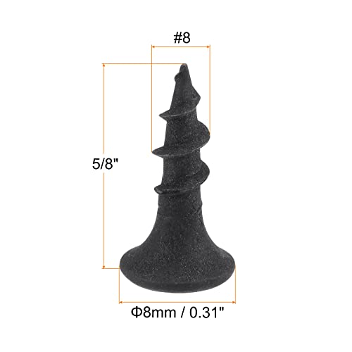 sourcing map 150 Stück Holzschrauben Kreuzschlitz Flachkopf Kohlenstoffstahl Blechschrauben #8 x 5/8 Zoll Schwarz – Bild 3