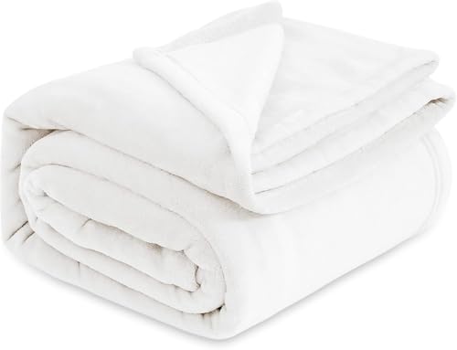 Image of Harleen Blankets, 250 GSM Super Soft Flannel Cozy Blankets for Single Bed, Washable Lightweight Blanket for Couch Sofa Bed Office, Warm Plush Blankets for All Season (60 inchx90 inch) (White, Single)