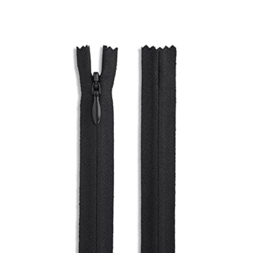 8 Inch Nylon Black Zipper Crafts - Non-Separating Zipper for Sewing