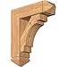 Ekena Millwork BKT0806X24X28MRC03SWR Merced Arts and Crafts Smooth Bracket w/Offset Brace, Western Red Cedar