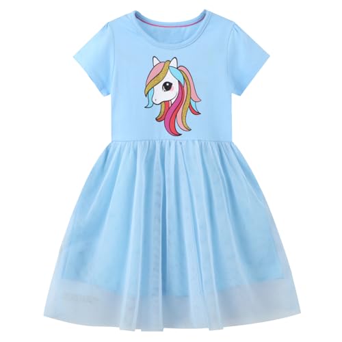 Codkkre Vestidos De Niña Unicornio Vestido de Regalos de Pascua Princesa Tul Vestido Festivo de Fiesta de Verano 3 años