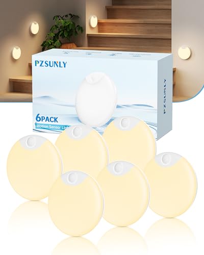 Image of Motion Sensor Night Light,LED Rechargeable Indoor Night Lights,Magnetic Cabinet Light Closet Light for Kitchen Bedroom Bathroom Stairs 6 Pack (Warm Lamp)