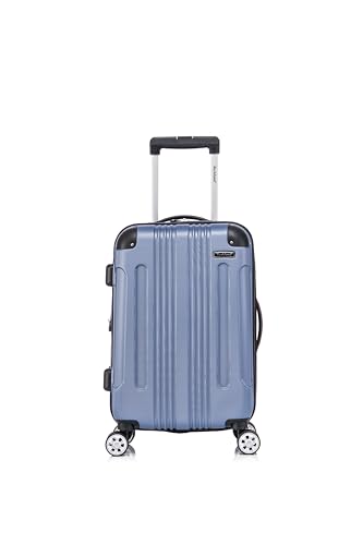 Image of Rockland London Hardside Spinner Wheel Luggage Set, Blue, Carry-On 20-Inch and Tote 14-Inch (F1902-BLUE)