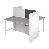 Bush Business Furniture 60-inch 2 Person Office Cubicle Desk with Storage Set, Double Workstation, Hustle Collection, White and Platinum Gray