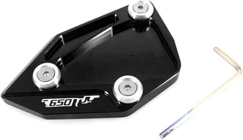 Motorradständerverlängerung Motorräder für BMW C650GT C600 für Sport 2012 2013 2014 2015 Motorrad CNC Aluminium Ständer Fuß Seitenständer Verlängerungspad(Schwarz)