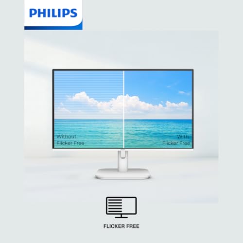 Image of PHILIPS 27E1N1100AW 27 inch Full HD Monitor, White Body, 100Hz Refresh Rate, 1ms, IPS, Low Blue, Easy Read Mode, HDMI, VESA Mount, Built-in Speakers, AMD FreeSync, Cable Management Design