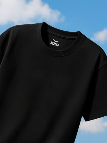 Image of Nobero 100% Cotton Oversized T Shirts for Men Stylish | Oversized Fit | Solid T Shirts for Men 180 GSM Combed Cotton | Round Neck Half Sleeve