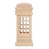 NUOBESTY 木製ハウス型貯箱 電話ボックスデザイン コイン収納ケース 小銭ホルダー 磁器製でない木製キャッシュコンテナ 家 オフィス向け