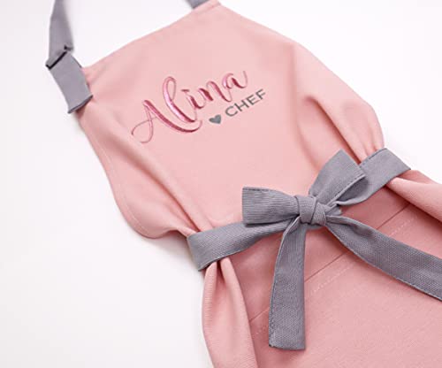 Women Apron with Pocket, Personalized Apron Custom Name, Premium Quality, Mothers Day, Christmas Cooking