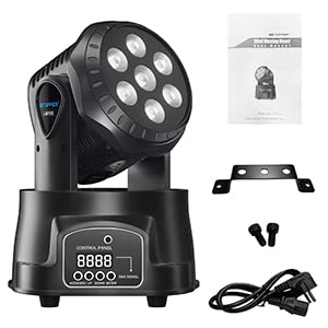 BETOPPER Cabeza Móvil, Luz Discoteca 7x10W LED RGBW, DMX 512 Luces