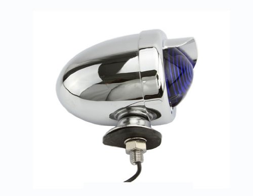 Lowrider Rear Dummy Light Chrome/Blue. Bike Light, Bicycle Light, Beach Cruiser, Chopper, Limo, Stretch Bike, BMX, Track, Fixie