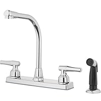 American Standard 7074030.002 Colony Pro Grifo De Cocina Monomando Con Rociador Lateral Integrado, Cromo Pulido